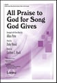 All Praise to God for Song God Gives SATB choral sheet music cover